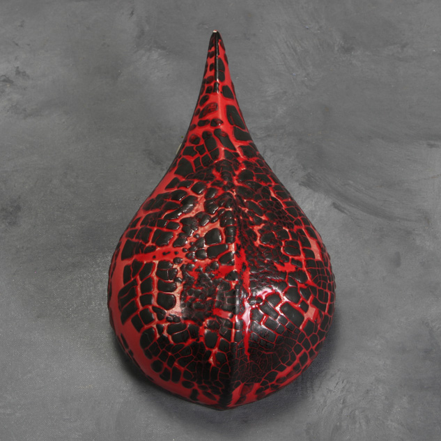 SW-404 Black Mudcrack over SW-504 Red Gloss