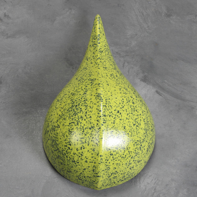 SW-507 Bright Green Gloss over SW-152 Blue Splatterware