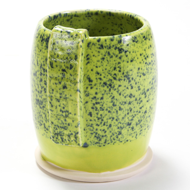 SW-507 Bright Green Gloss over SW-152 Blue Splatterware