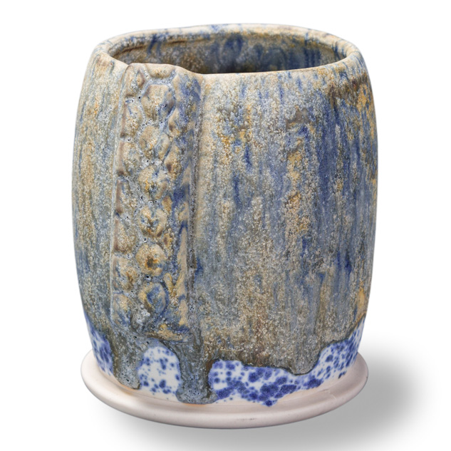 SW-128 Cordovan over SW-152 Blue Splatterware