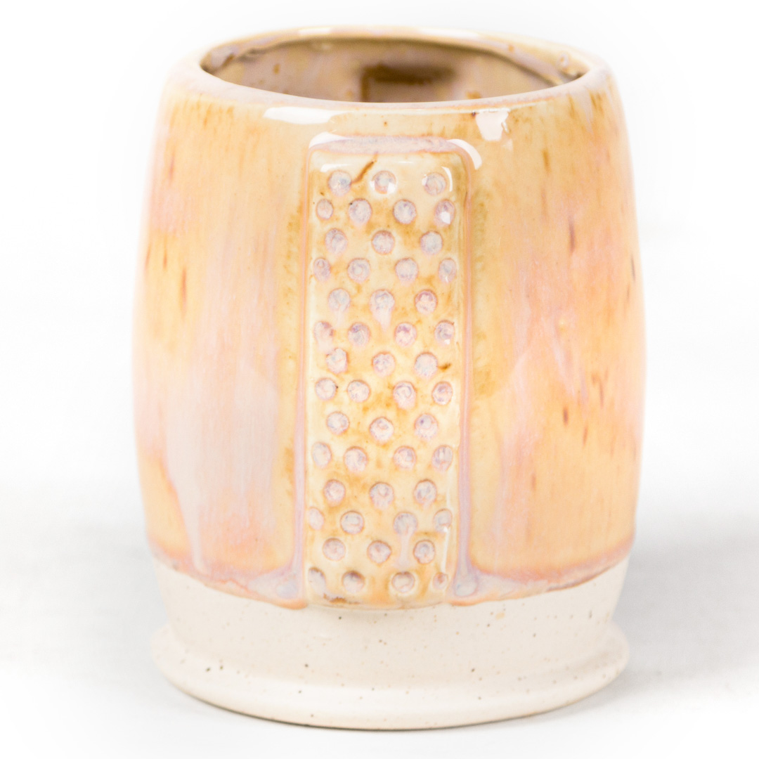SW-168 Coral Sands over SW-215 Micro Champagne on EG002 Speckled Buff Engobe