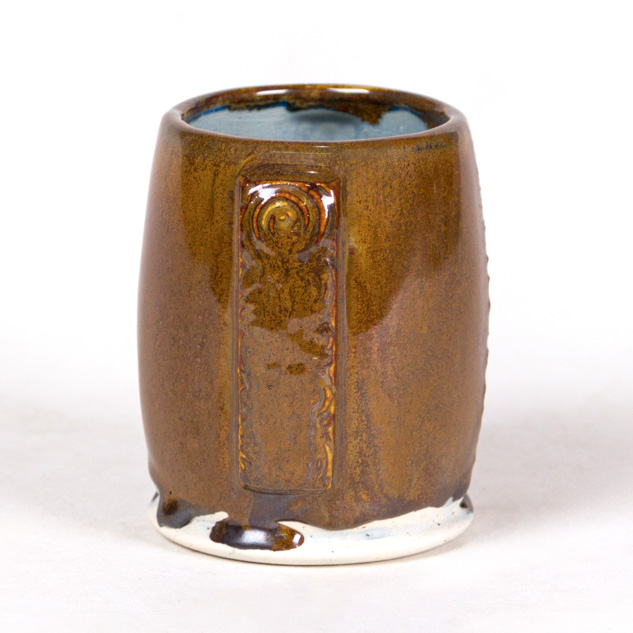 SW-130 Copper Jade over SW-217 Micro Cerulean on EG-002 Speckled Buff Engobe