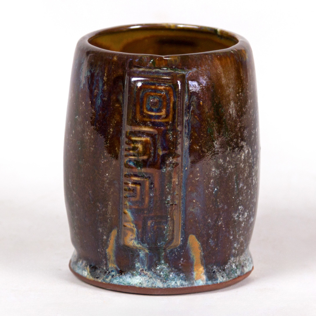 SW-148 Lime Shower over SW-219 Opal Lustre on EG003 Brick Red Engobe