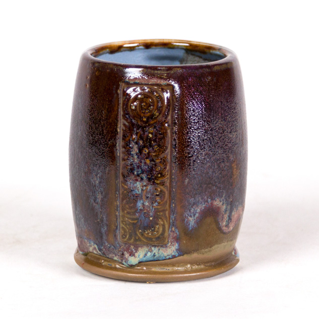 SW-191 Peppered Plum over SW-217 Micro Cerulean EG-004 Dark Brown Engobe