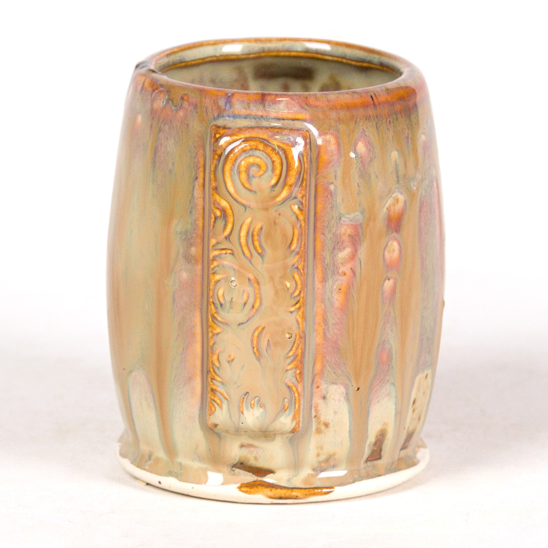 SW-203 Root Beer over SW-219 Opal Lustre on EG002 Speckled Buff Engobe