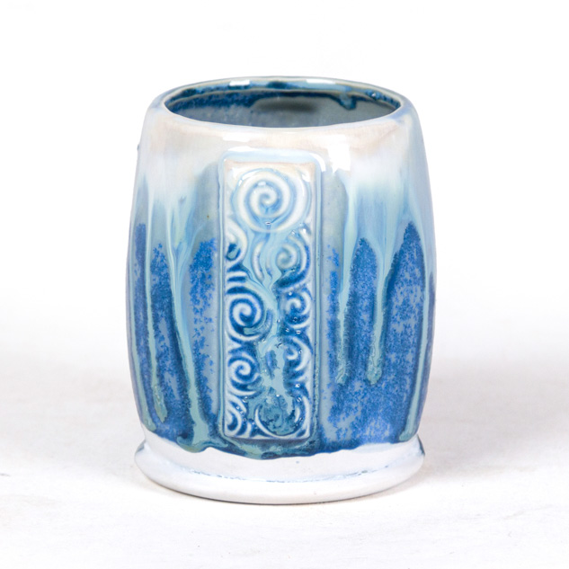 SW-401 Light Flux over SW-217 Micro Cerulean on EG-001 White Engobe