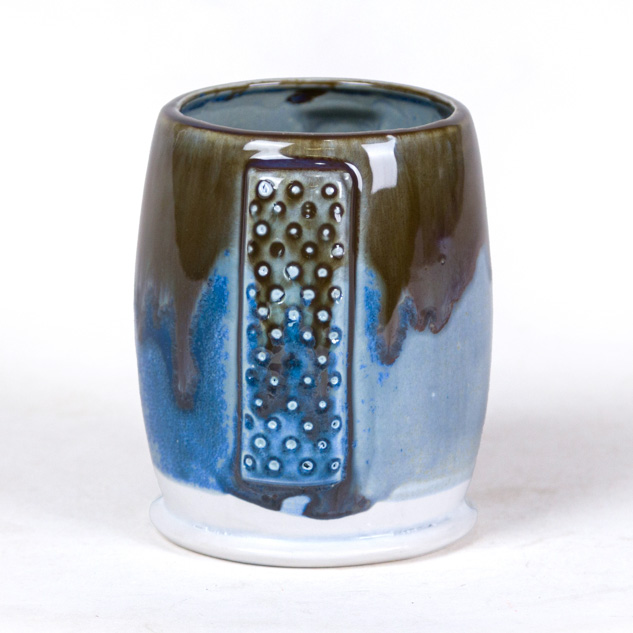 SW-402 Dark Flux over SW-217 Micro Cerulean on EG-001 White Engobe