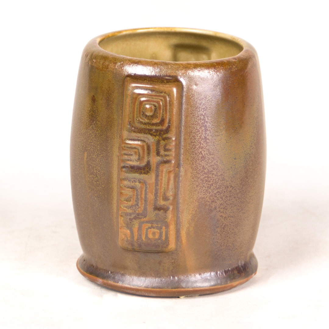 SW-175 Rusted Iron over SW-216 Micro Jade on EG003 Brick Red Engobe