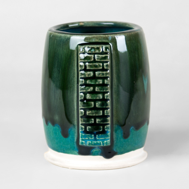 SW-164 Satin Patina over SW-224 Tropical Teal on EG-001 White Engobe