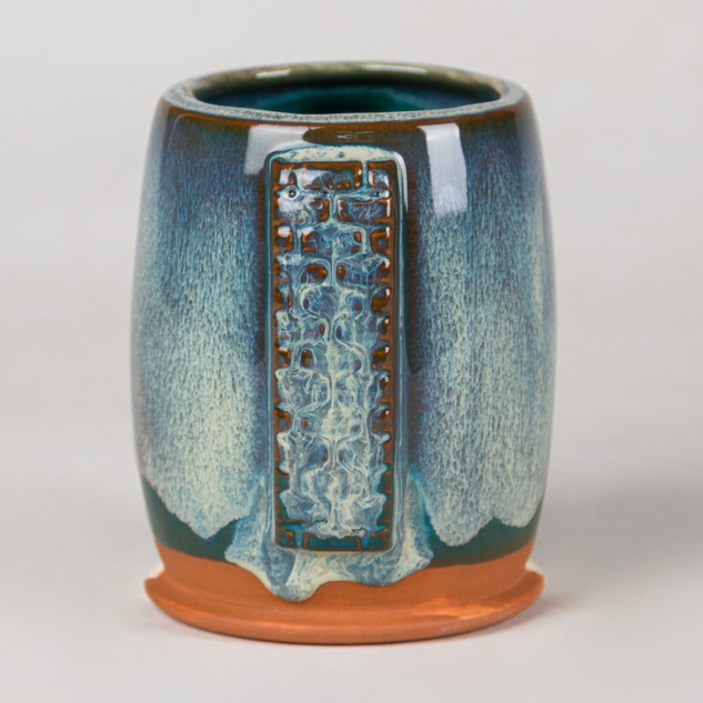 SW-219 Opal Lustre over SW-224 Tropical Teal on EG-007 Terracotta Engobe