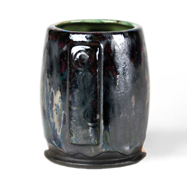 SW-222 Green Jasper over SW-224 Tropical Teal on EG-005 Black Engobe