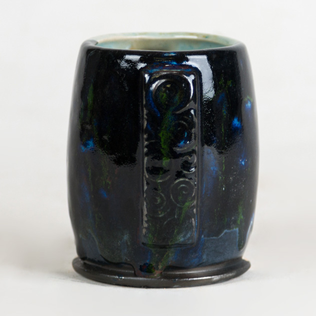 S-2714 Herb Garden over SW-201 Turquoise on EG-005 Black Engobe