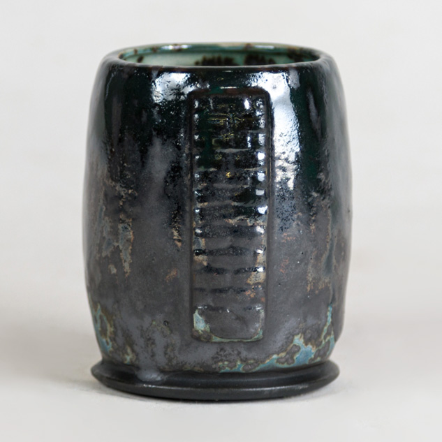 SC-10 Teal Next Time over SW-147 Moonscapeon EG-005 Black Engobe