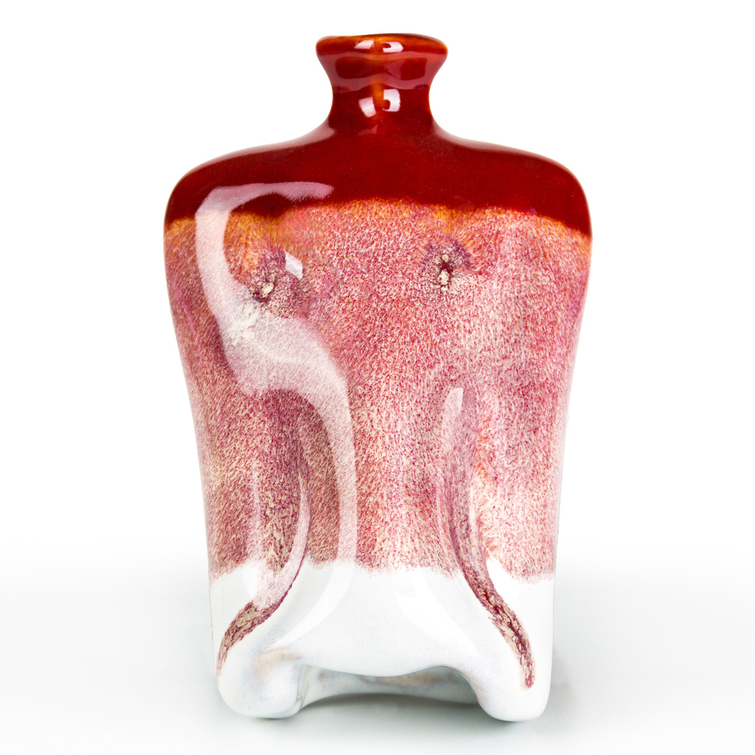 SW-119 Cinnabar over SW-223 Milk Glass