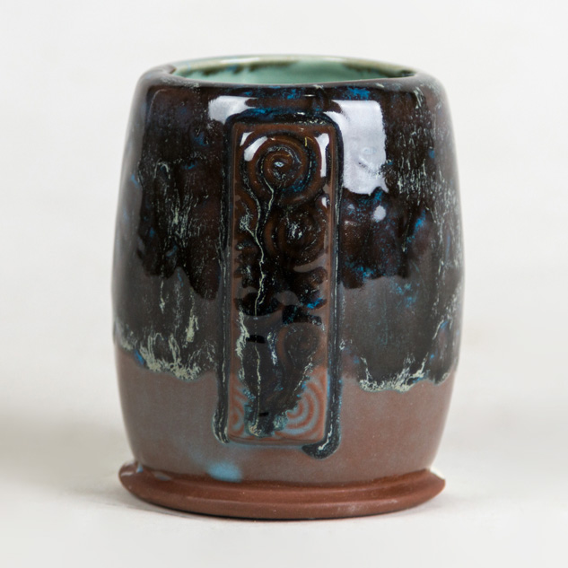 SW-179 Muddy Waters over SW-201 Turquoise on EG-003 Brick Red Engobe