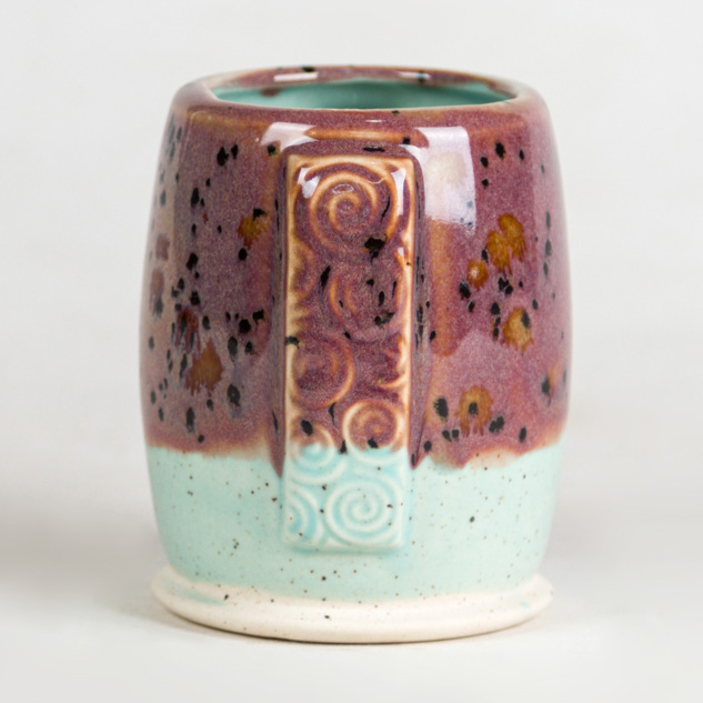 SW-191 Peppered Plum over SW-201 Turquoise on EG-002 Speckled Buff Engobe