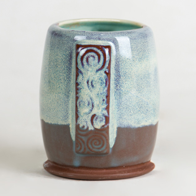SW-219 Opal Lustre over SW-201 Turquoise on EG-003 Brick Red Engobe