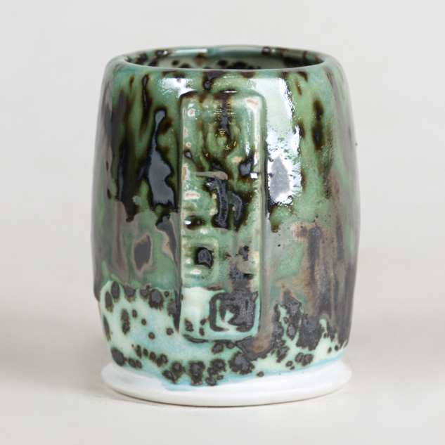 SW-253 Green Opal over SW-147 Moonscape on EG-001 White Engobe