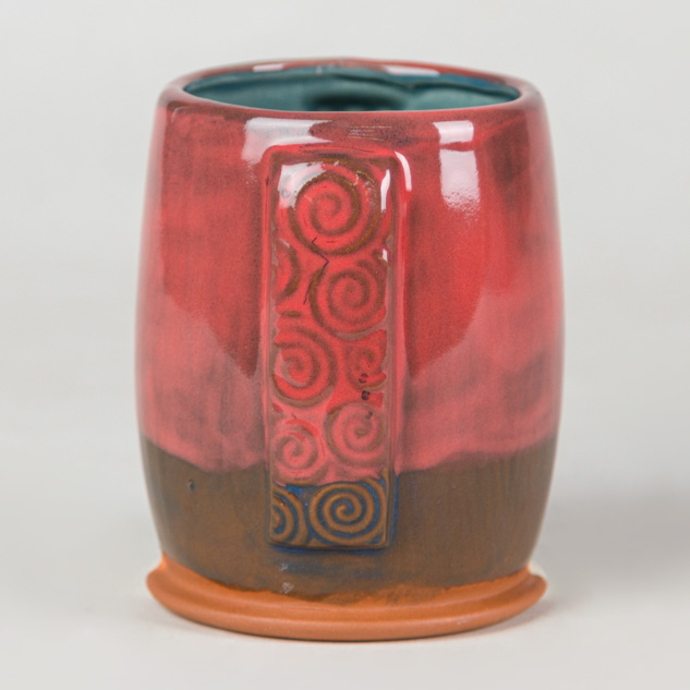 SW-512 Coral Gloss over SW-212 Peacock on EG-007 Terracotta Engobe