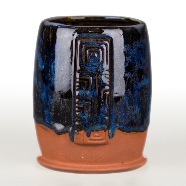 SW-109 Capri Blue over SW-220 Black Timber on EG-007 Terracotta Engobe