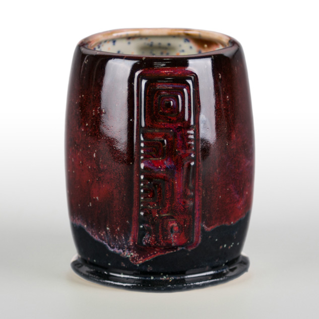 SW-113 Speckled Plum over SW-221 Mint Speck on EG-005 Black Engobe