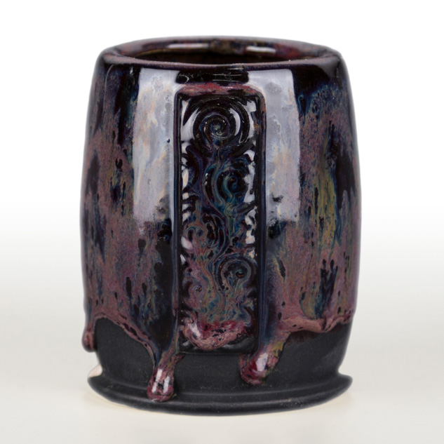 SW-191 Peppered Plum over SW-220 Black Timber on EG-005 Black Engobe