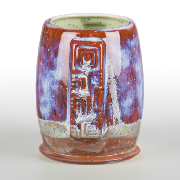 SW-223 Milk Glass over SW-221 Mint Speck on EG-003 Brick Red Engobe