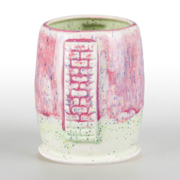 SW-251 Pink Opal over SW-221 Mint Speck on EG-001 White Engobe