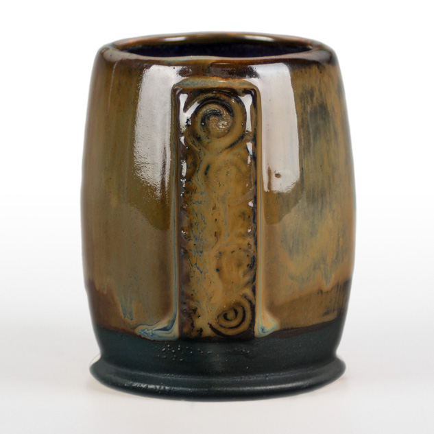 SW-128 Cordovan over SW-223 Milk Glass on EG-005 Black Engobe
