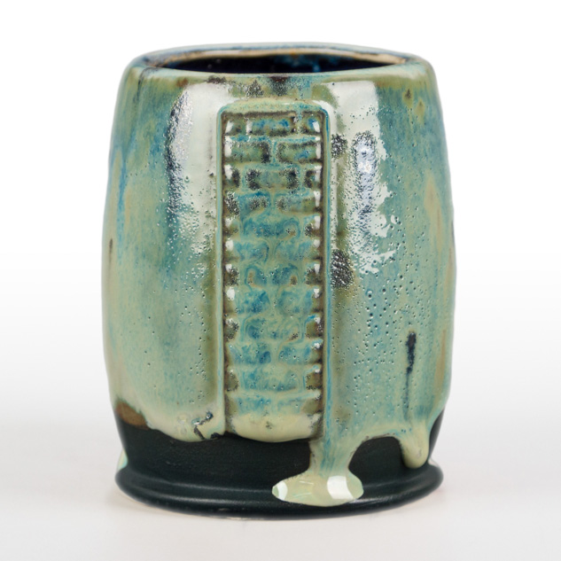 SW-146 Aurora Green over SW-223 Milk Glass on EG-005 Black Engobe