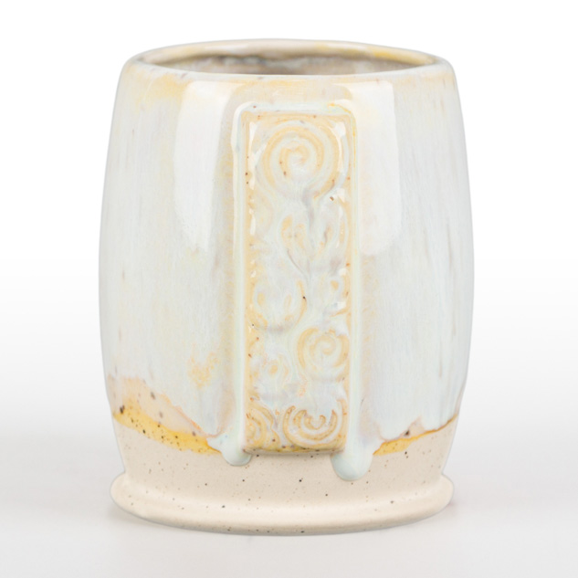 SW-169 Frosted Lemon over SW-223 Milk Glass on EG-002 Speckled Buff Engobe