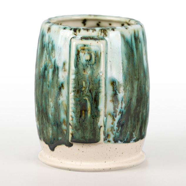 SW-222 Green Jasper over SW-150 Celadon Bloom on EG-002 Speckled Buff Engobe
