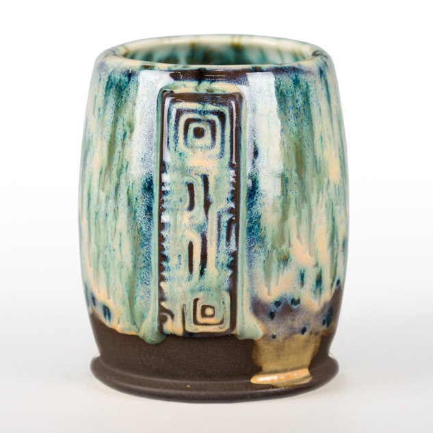 SW-168 Coral Sands over SW-222 Green Jasper on EG-004 Dark Brown Engobe