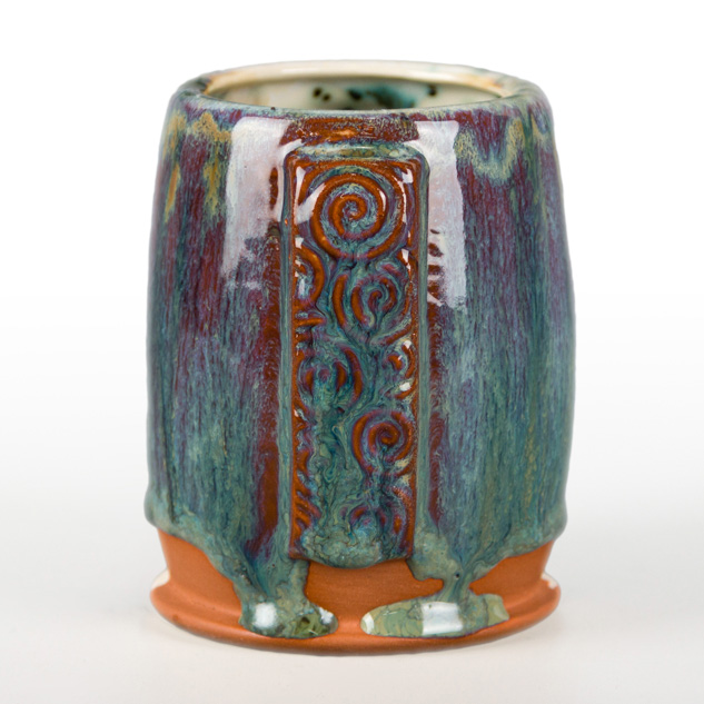 SW-222 Green Jasper over SW-219 Opal Lustre on EG-007 Terracotta Engobe