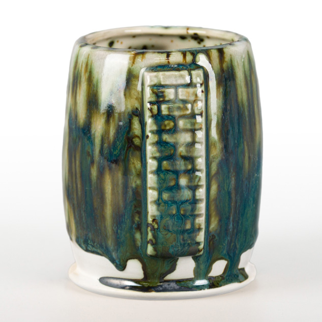 SW-222 Green Jasper over SW-255 Gray Opal on EG-001 White Engobe