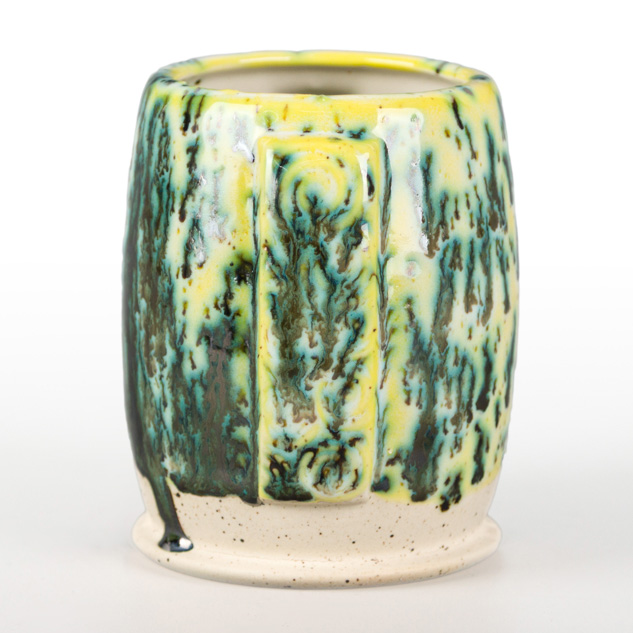 SW-222 Green Jasper over SW-502 Yellow Gloss on EG-002 Speckled Buff Engobe