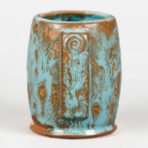 SW-515 Aqua Gloss over SW-180 Desert Dusk on EG-007 Terracotta Engobe