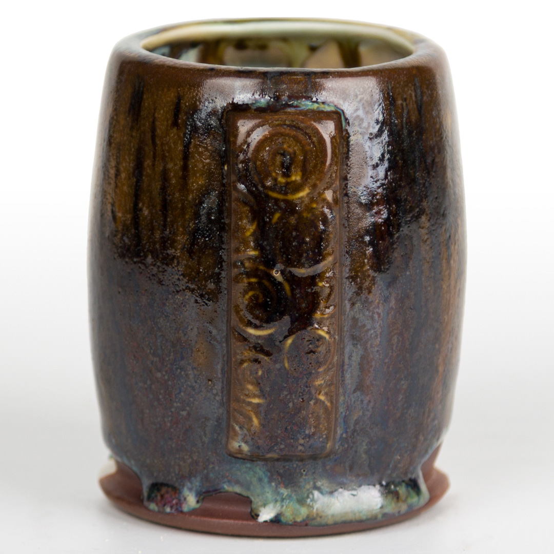 SW-222 Green Jasper over SW-228 Beetlewing on EG-003 Brick Red Engobe