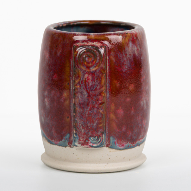 SW-119 Cinnabar over SW-226 Pink Pearl on EG002 Speckled Buff Engobe