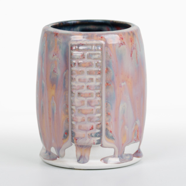 SW-187 Himalayan Salt over SW-226 Pink Pearl on EG001 White Engobe