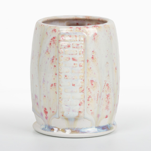 SW-187 Himalayan Salt over SW-226 Pink Pearl on EG001 White Engobe