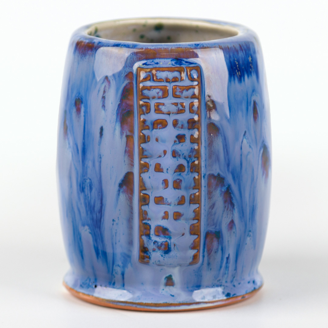 SW-105 Frost Blue over SW-227 Tidal Wave on EG-007 Terracotta Engobe