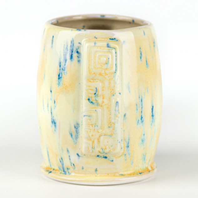 SW-169 Frosted Lemon over SW-227 Tidal Wave on EG-001 White Engobe