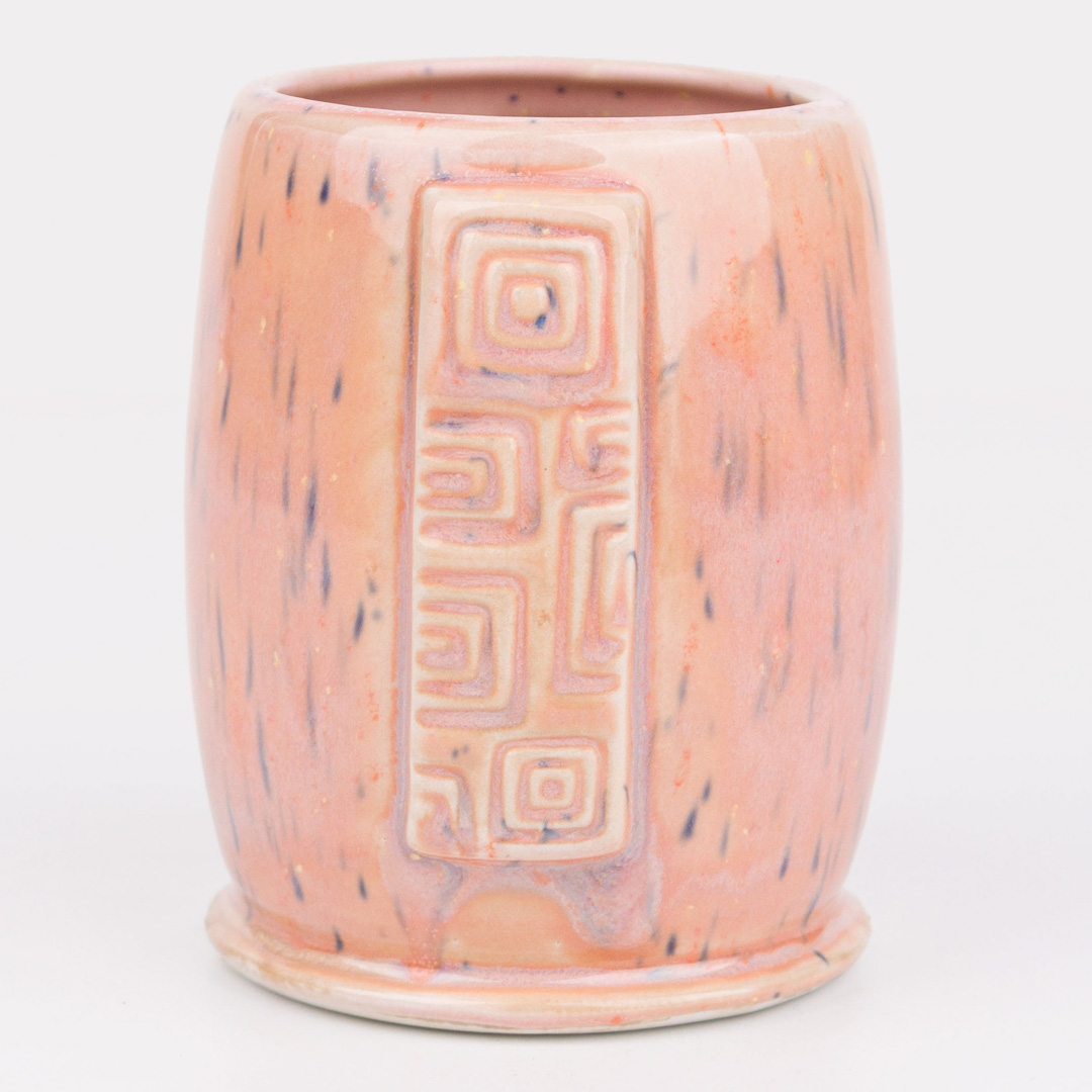 SW-168 Coral Sands over SW-230 Pink Speck on EG-001 White Engobe