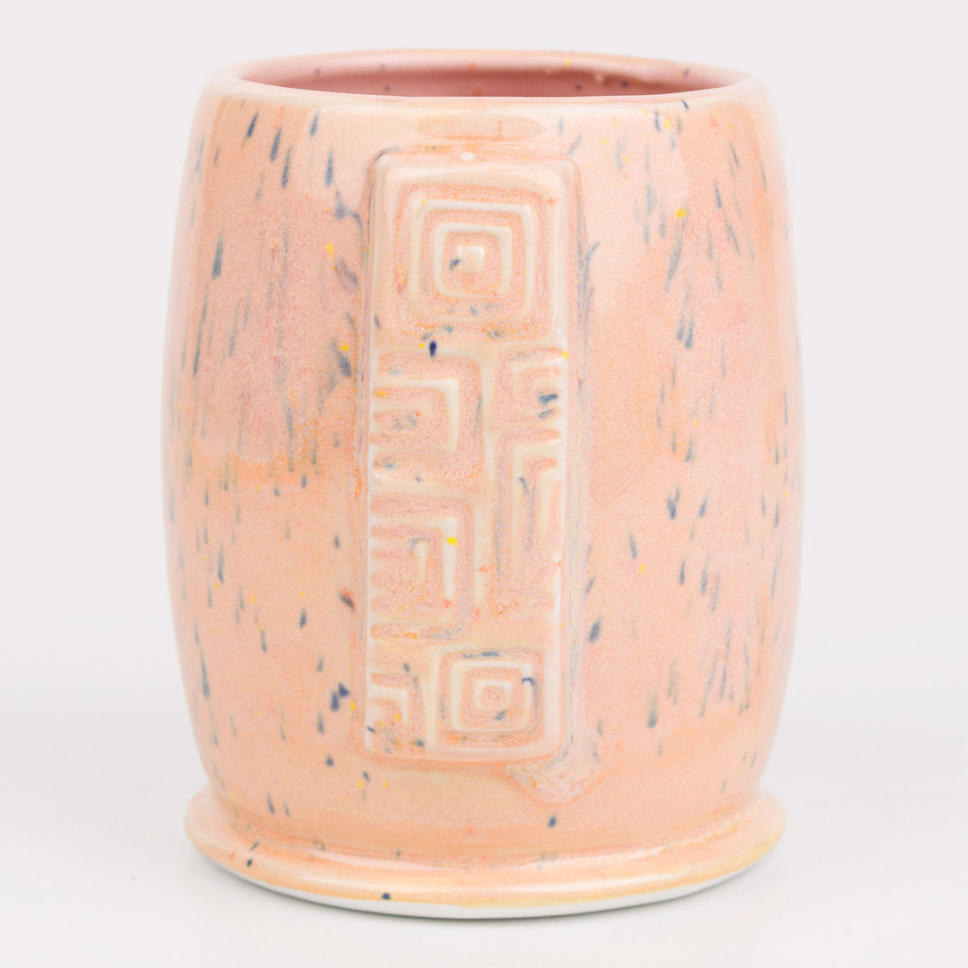 SW-168 Coral Sands over SW-230 Pink Speck on EG-001 White Engobe