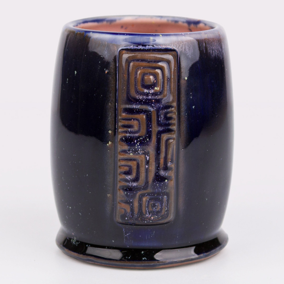 SW-186 Azurite over SW-230 Pink Speck on EG-003 Brick Red Engobe