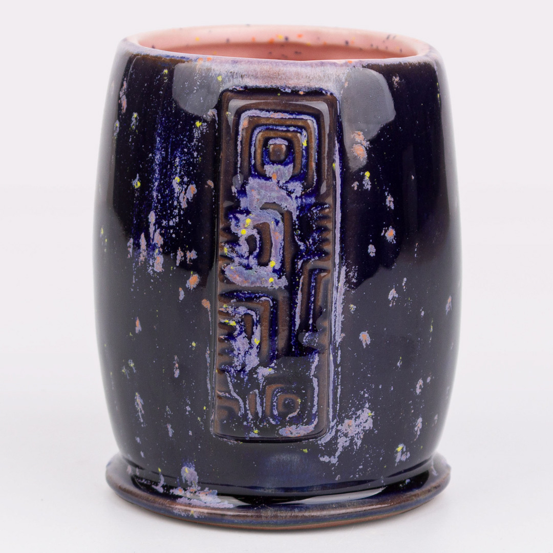 SW-186 Azurite over SW-230 Pink Speck on EG-003 Brick Red Engobe